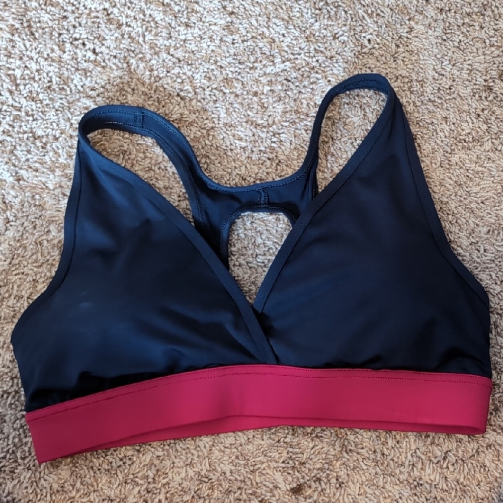 Women's Handful Black and Pink Sports Bra